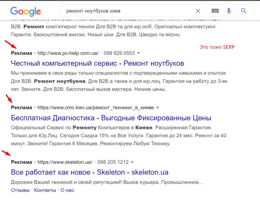 что такое serp в маркетинге