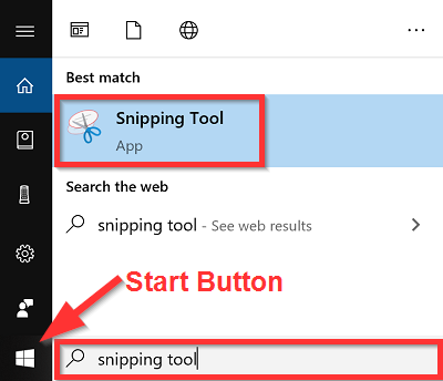 скриншот на ноутбуке при помощи Snipping Tool